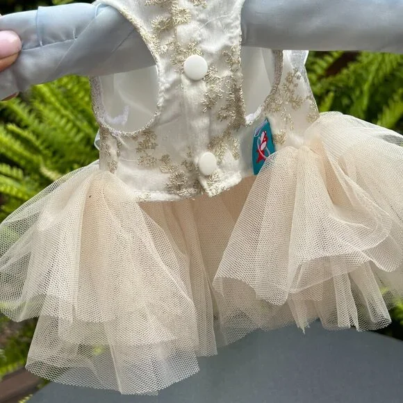 Dog Spring/Summer Breathable White Wedding Dress Princess with Pulling Cord XXS - Picture 4 of 9